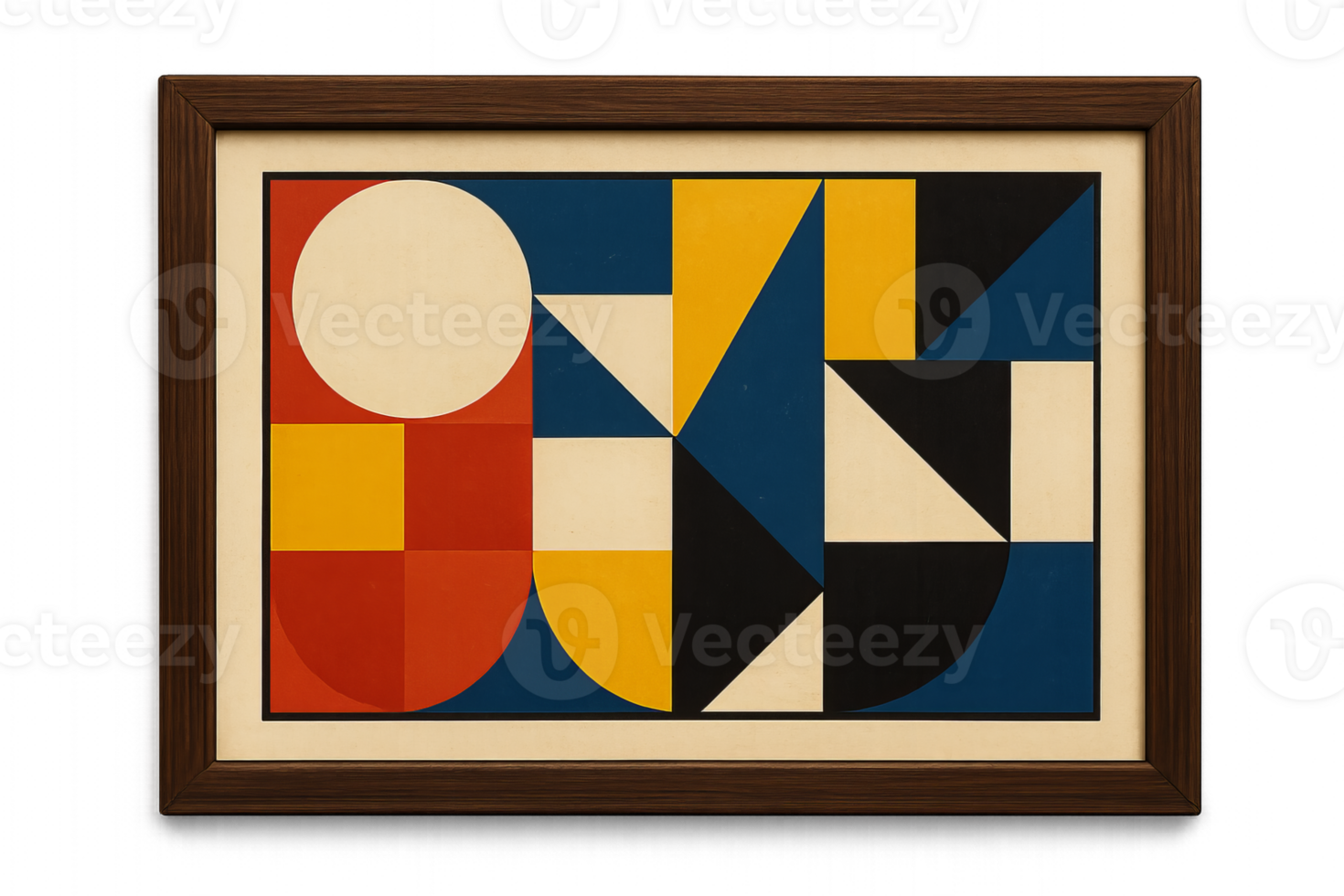 Geometric Bauhaus Art Composition with Bold Colors and Shapes png