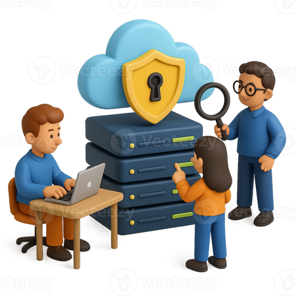People looking at a cloud with a magnifying glass png