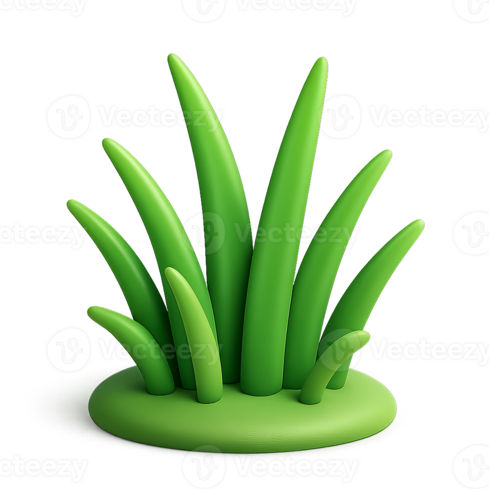 A green grass plant on a black background png