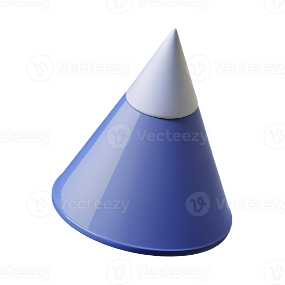 joyful wonderful Geometric cone. Clean lines, flat color, with Scalable Design. premium png