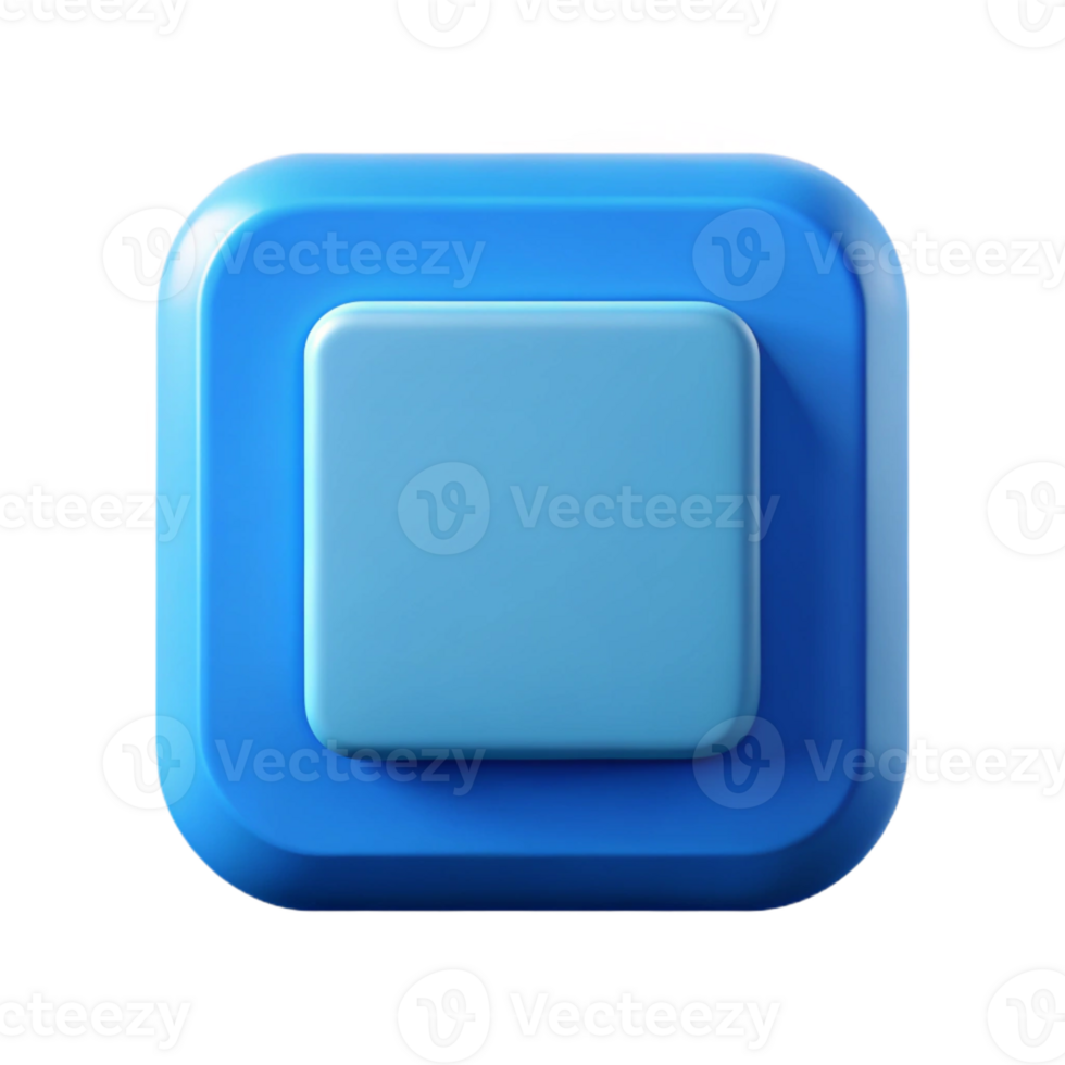 striking iconic Geometric square icon with flat blue color, minimal design, crisp edges with Scalable Design. png