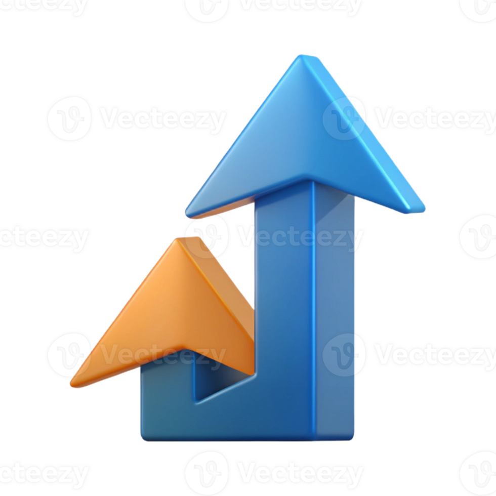 sumptuous rare Abstract symbol of growth. Upward-pointing arrow formed by geometric shapes. Crisp edges, with Scalable Design. png