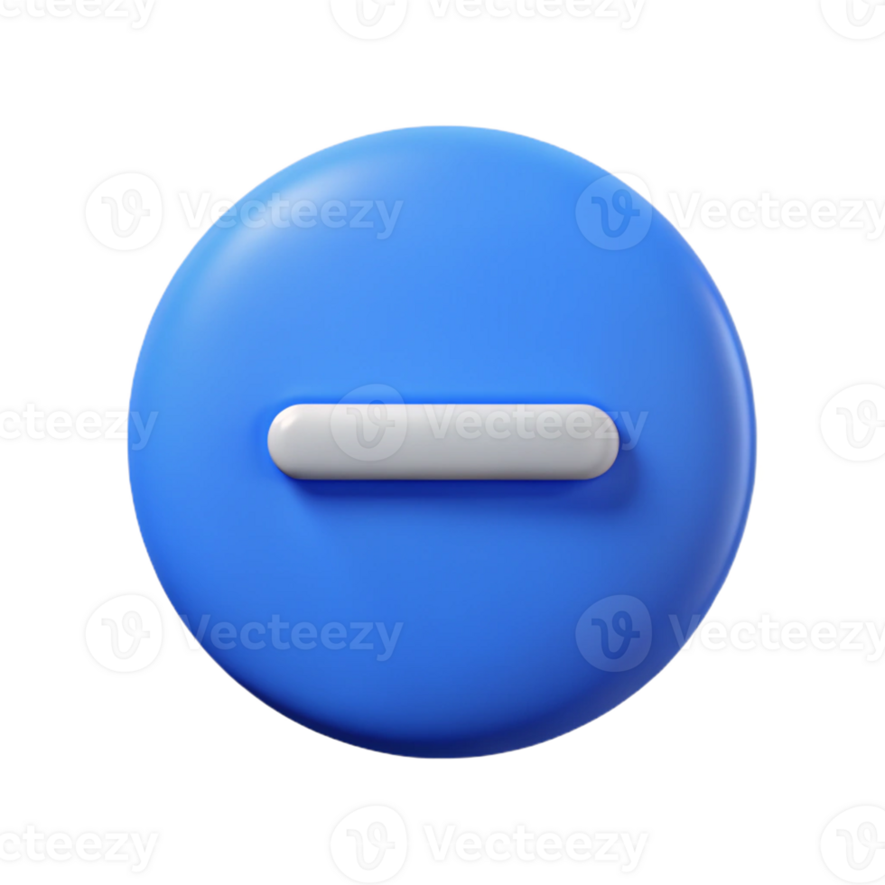 sought-after renaissance Minus sign character with a horizontal line. Minimal, flat blue color with Scalable Design. expertly shot png