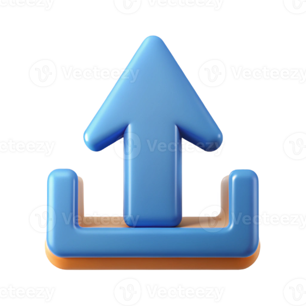 sumptuous bold geometric Upload arrow pictogram. Minimal design, single-weight stroke, crisp edges with Scalable Design. professional png