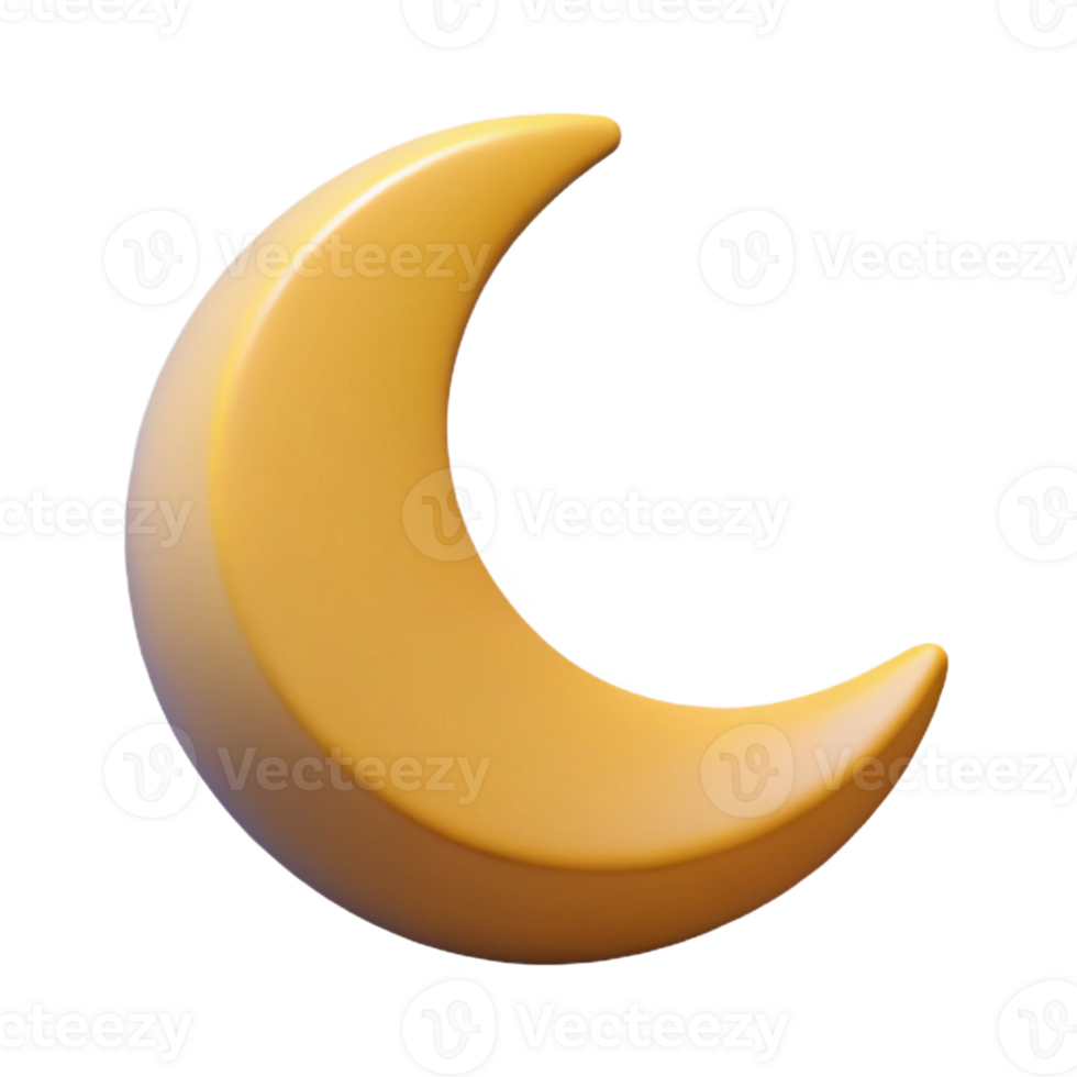 impressive surreal A symmetrical yellow crescent moon. Single-weight stroke, flat color with Scalable Design. expertly shot png