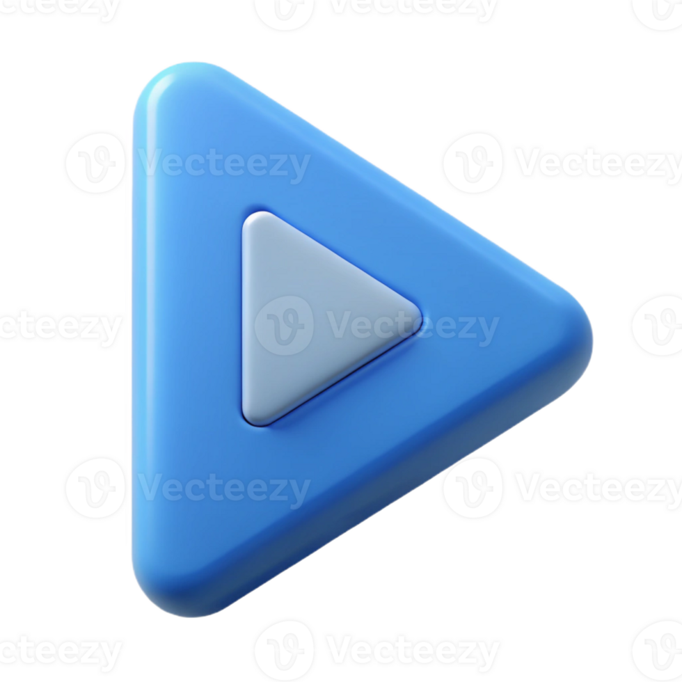timeless mid-century Symbol of play. Triangle representing play button. Crisp edges, flat color, minimal with Scalable Design. 4K png