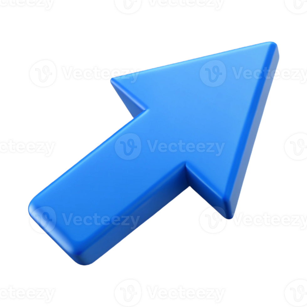 mesmerizing intense creative Geometric arrow pointing right, single-weight stroke, flat blue color with Scalable Design. 4K png