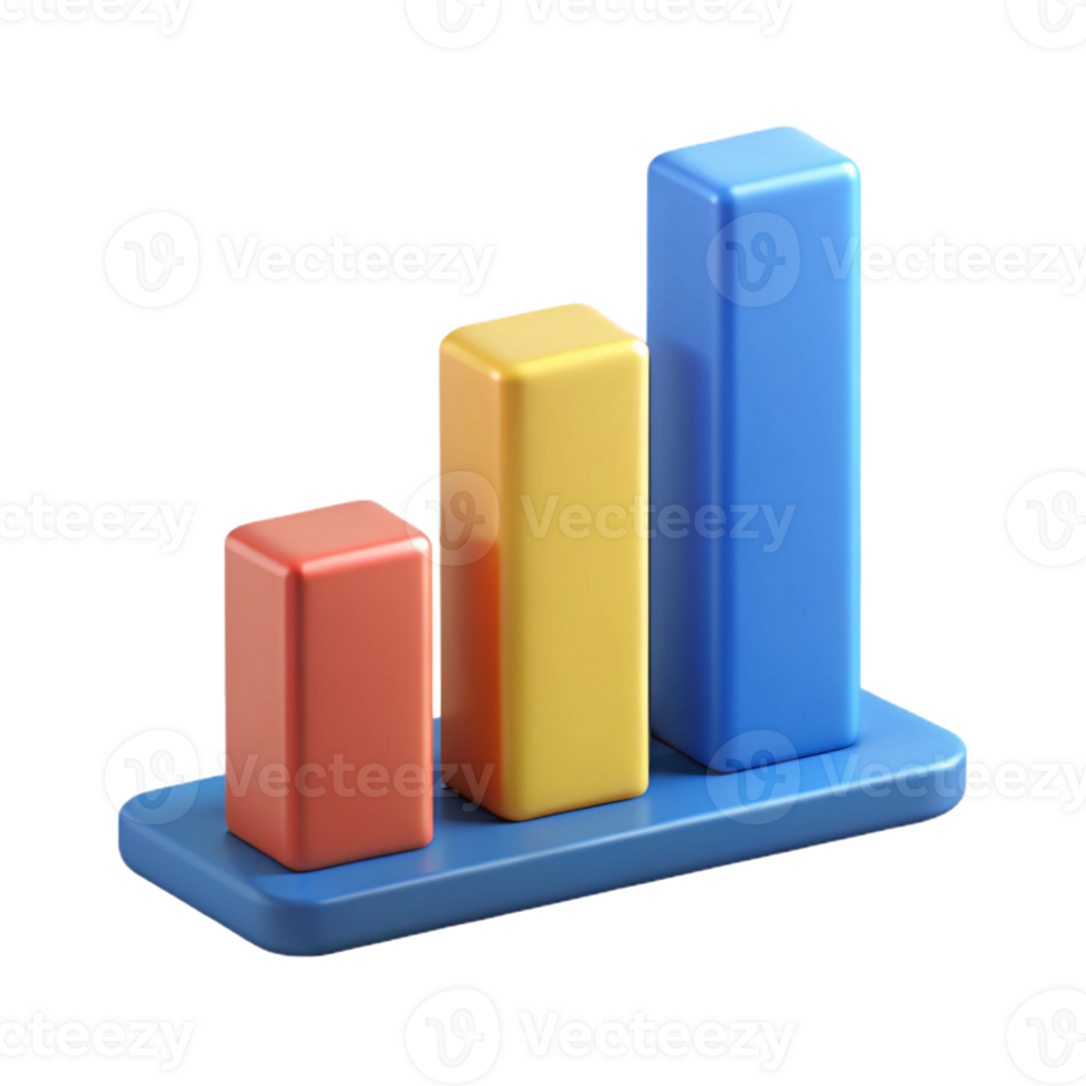 joyful impressive Horizontal bar graph with three bars, distinct flat colors. Clean lines, crisp edges, with Scalable Design. perfect clarity png