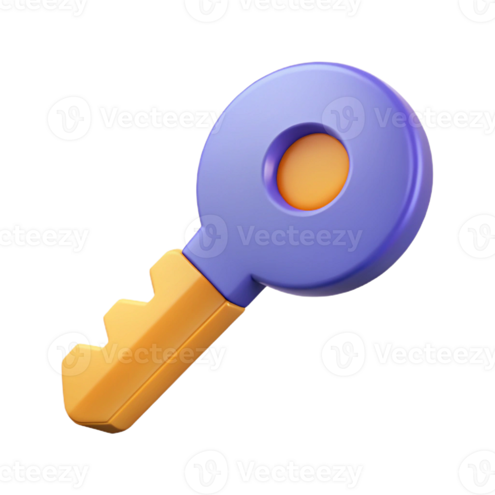 mesmerizing energetic mid-century Key icon with a circular head and serrated edge. Flat color, clean lines, with Scalable Design. professional png