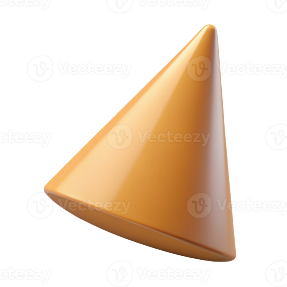 melancholic serene Geometric silhouette of a cone. Crisp edges, flat color, with Scalable Design. top-tier png