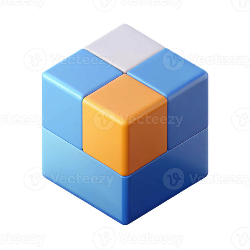 gorgeous tranquil tropical Cube character with a single, circular dot on each face. Symmetrical, flat color, with Scalable Design. flawless png