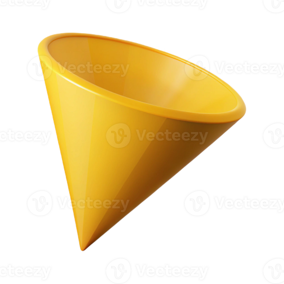 standout modern Geometric cone with single-weight stroke. Yellow flat color, sharp edges. with Scalable Design. luxury png