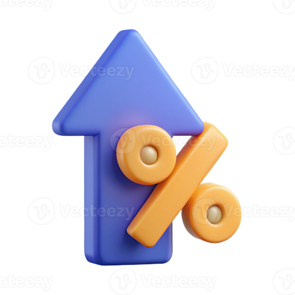 notable industrial Percentage sign with an upward arrow, flat color. Single-weight stroke, with Scalable Design. top-tier png
