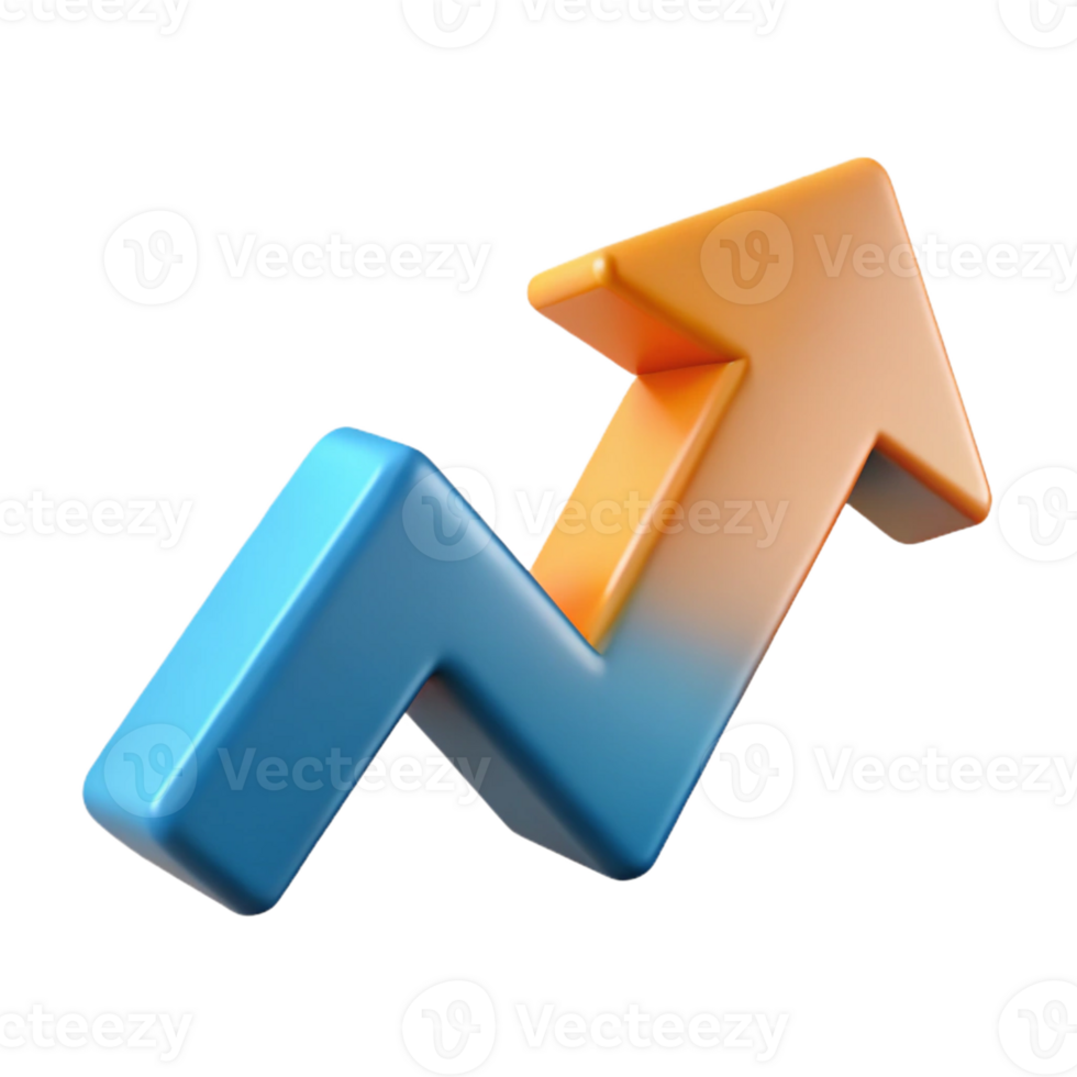 joyful striking Abstract symbol of growth. Upward-pointing arrow formed by geometric shapes. Crisp edges, with Scalable Design. fine detail png