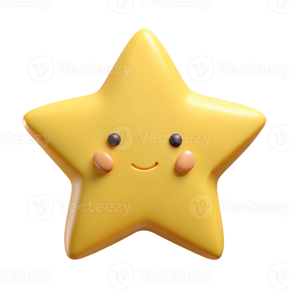 mesmerizing calm creative Five-pointed star with a friendly face. Clean lines, minimal design, flat color with Scalable Design. premium png
