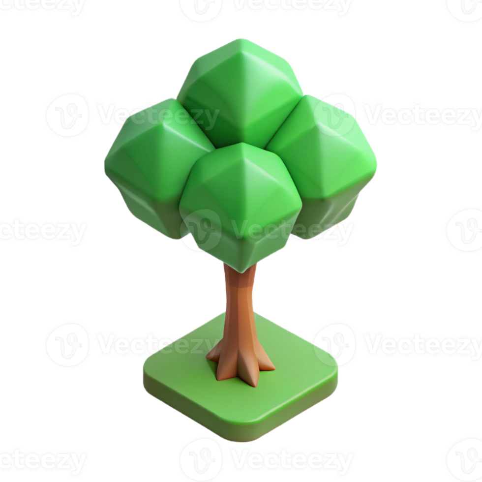 immaculate harmonious abstract Minimal isometric tree with single-weight stroke and green leaves with Scalable Design. authentic png