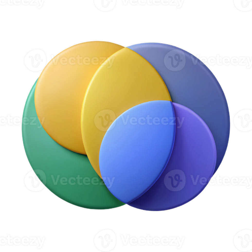 passionate pristine Venn diagram with two overlapping circles. Geometric, flat color, single-weight stroke with Scalable Design. original png