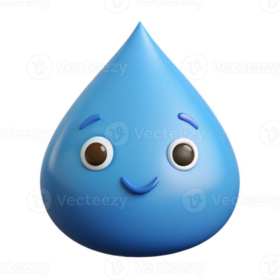 sumptuous creative Raindrop character with two small, round eyes. Clean lines, flat color, single-weight stroke with Scalable Design. refined png