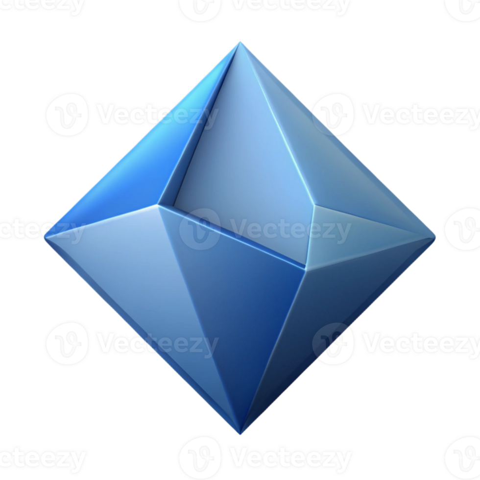 picturesque tranquil impressionist Isometric drawing of an octahedron. Symmetrical, minimal, flat color with Scalable Design. professional png