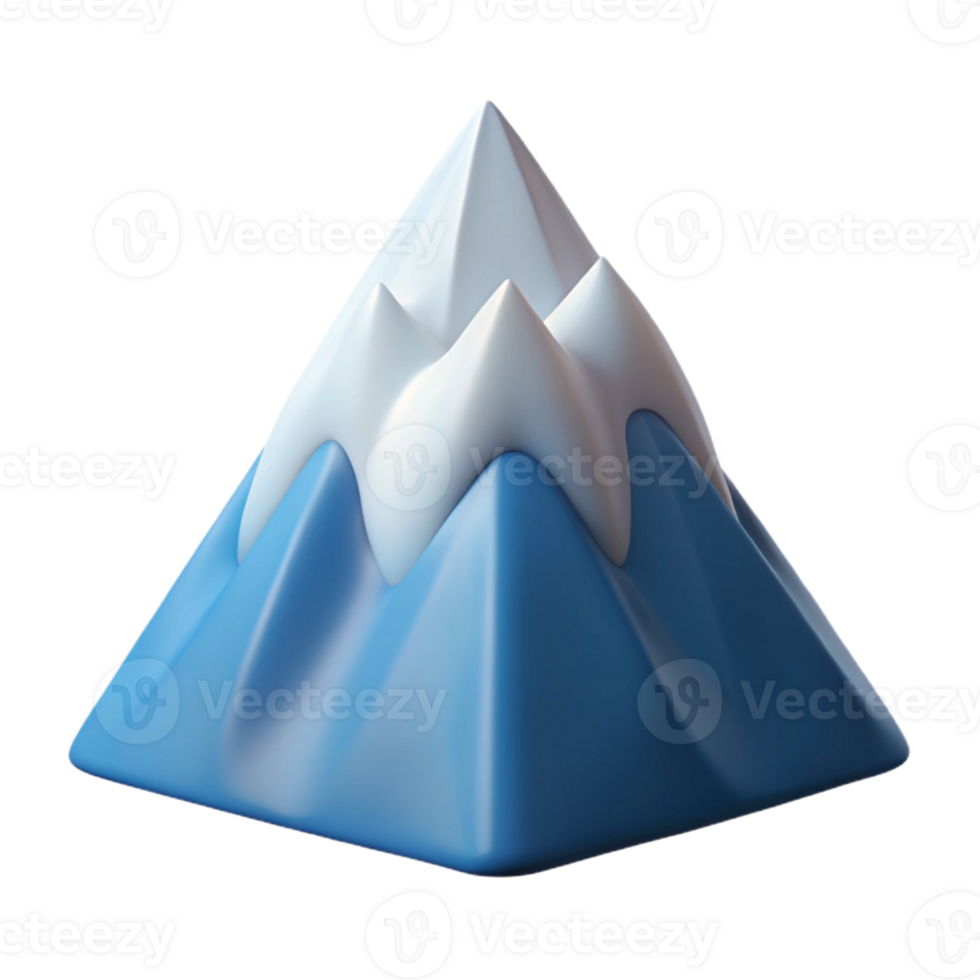 sumptuous coastal Triangular mountain with a snowy peak. Crisp edges, geometric shape, with Scalable Design. original png