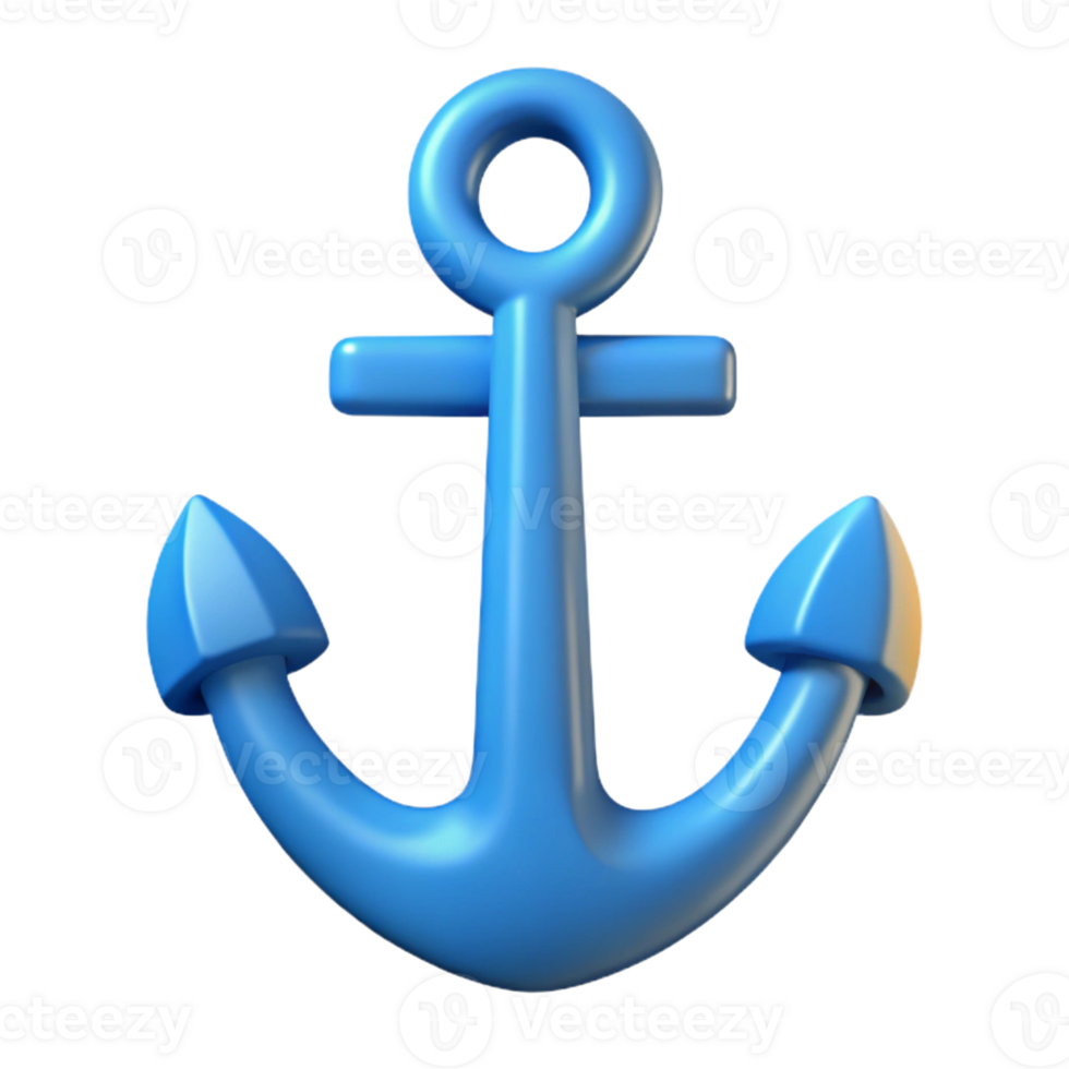 whimsical magnificent Symmetrical anchor with clean lines. Flat color, sharp edges. with Scalable Design. precision png