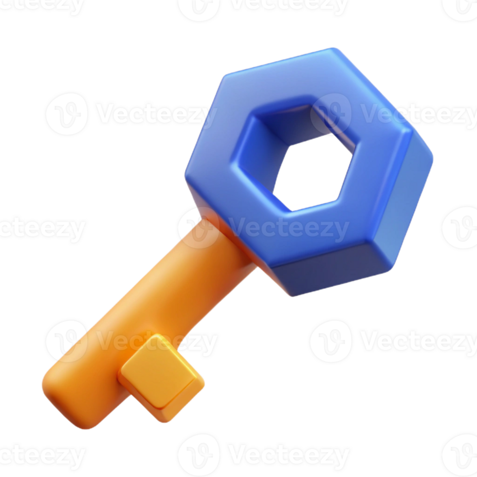 timeless urban Geometric key icon with clean lines. Flat color, with Scalable Design. authentic png