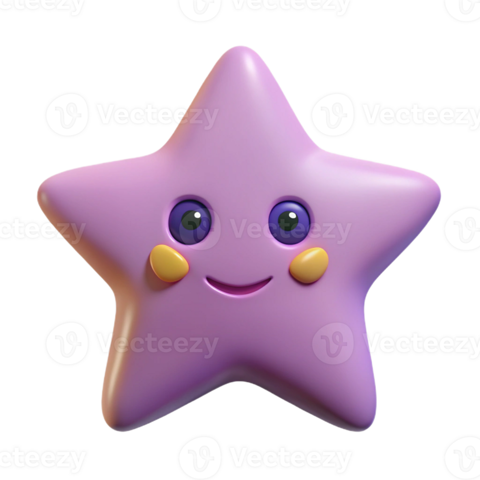 remarkable nordic Five-pointed star character with rounded points, winking eye. Symmetrical, clean lines, flat color with Scalable Design. perfect clarity png
