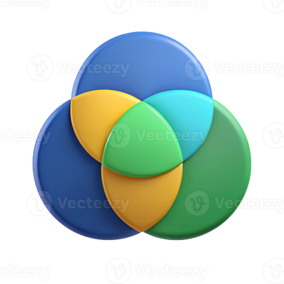 passionate extraordinary Venn diagram with overlapping circles. Geometric, scalable design, minimal with Scalable Design. flawless png