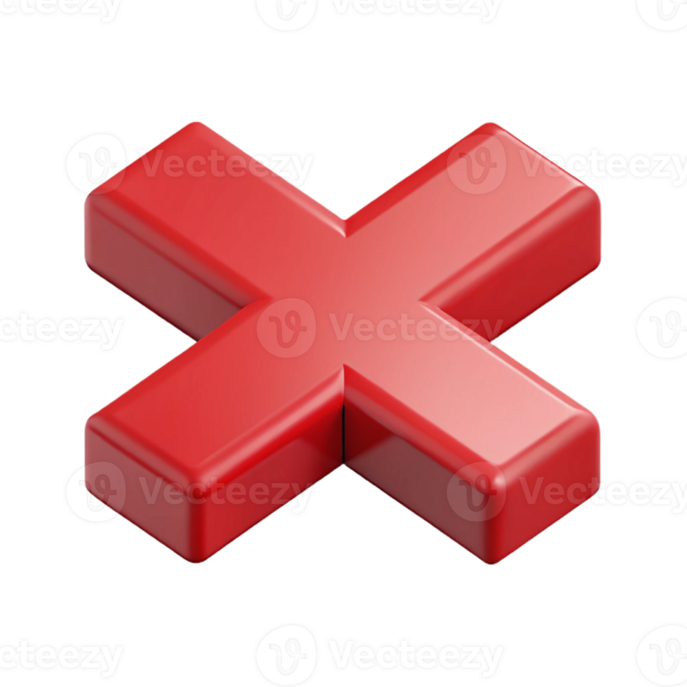 spectacular playful modern Symmetrical isometric cross with clean lines and red color with Scalable Design. impeccable png