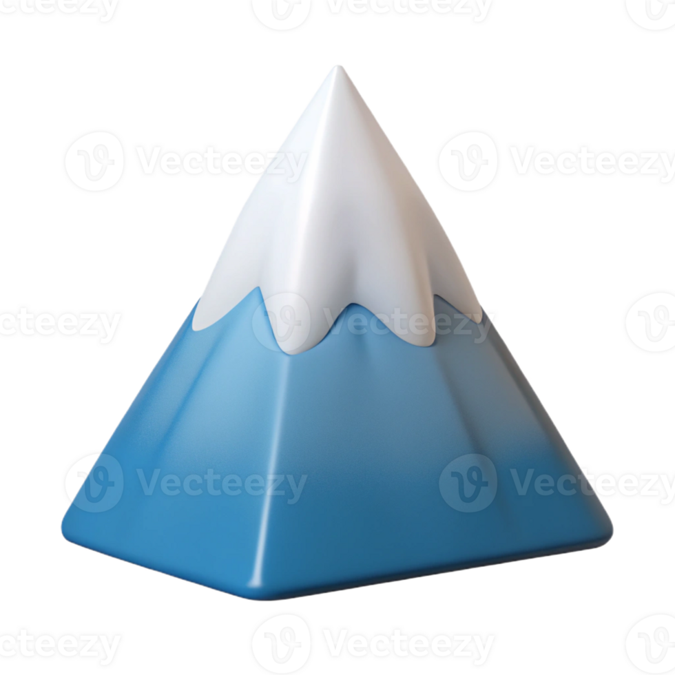 serene sought-after Triangular mountain with a snow-capped peak. Flat color, clean lines, with Scalable Design. png