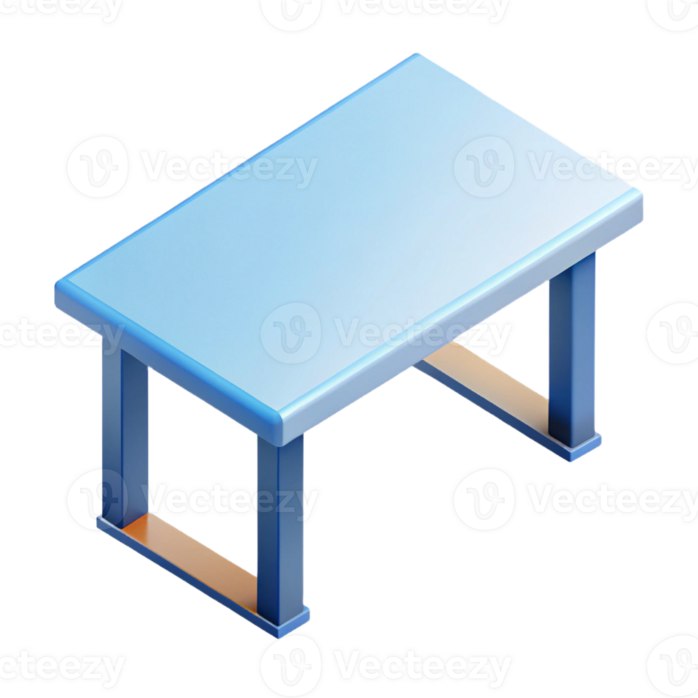 vibrant futuristic Flat color isometric table with clean lines and a white surface with Scalable Design. 4K png