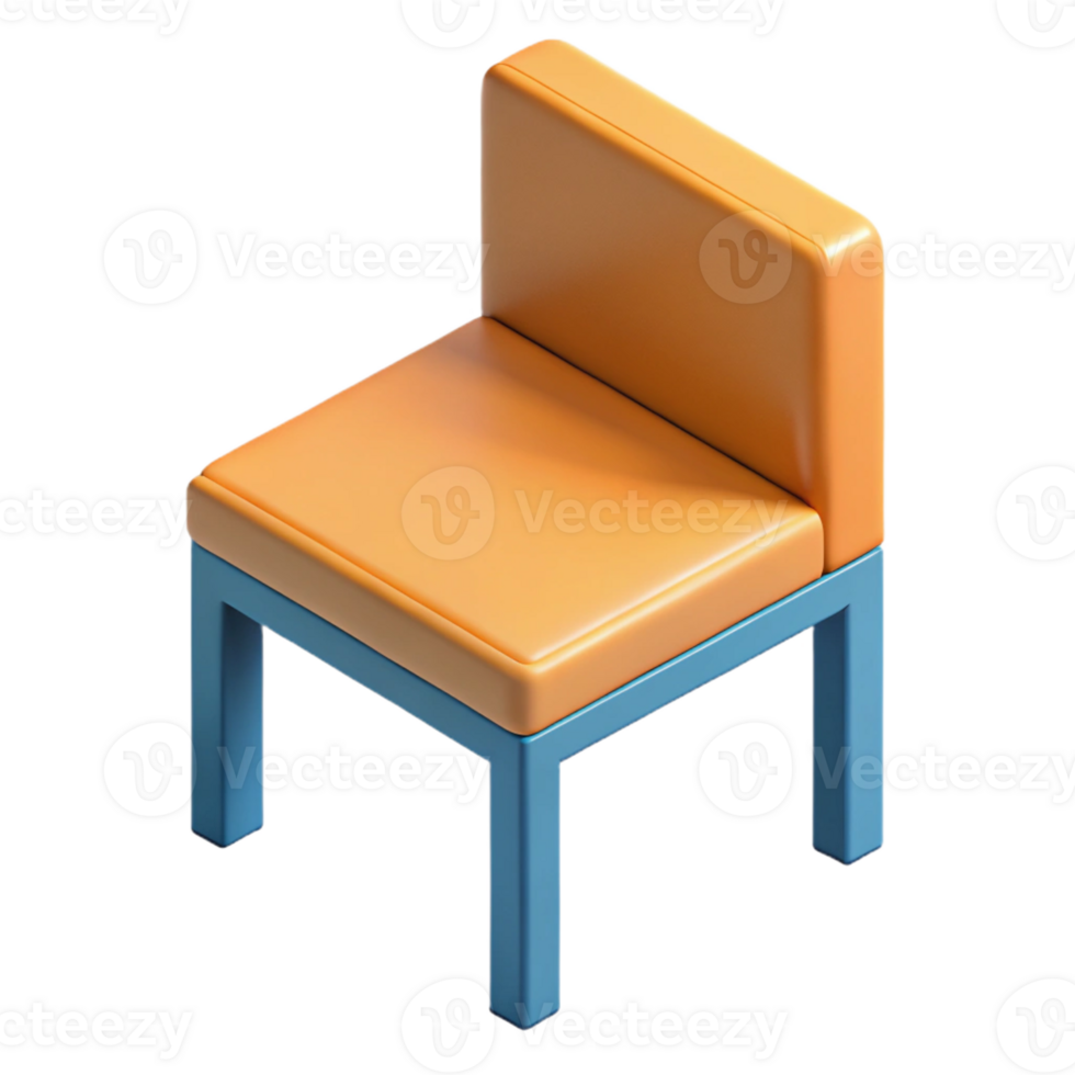 splendid signature Isometric diagram of a simple chair. Clean lines, flat color, with Scalable Design. png
