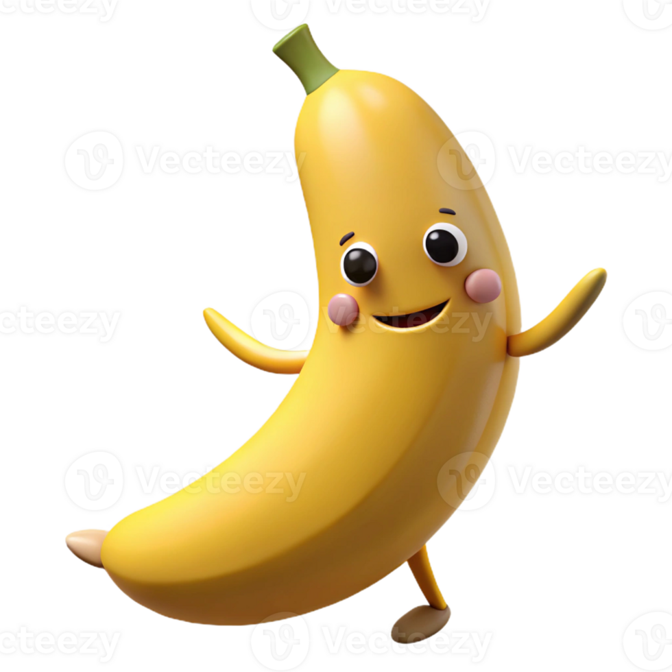 splendid modern Banana character with a curved shape. Crisp edges, minimal design, flat color with Scalable Design. genuine png