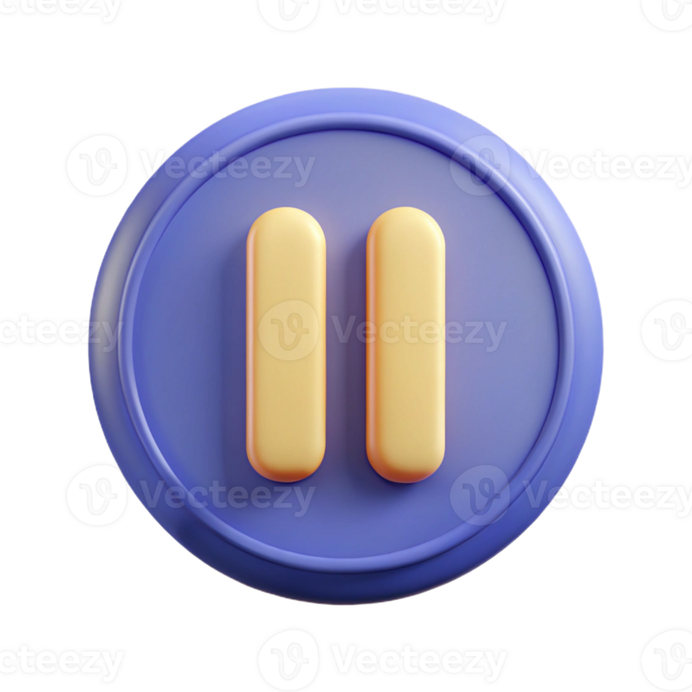 sumptuous whimsical contemporary Pause button icon. Two vertical bars. Crisp edges, flat color with Scalable Design. high quality png
