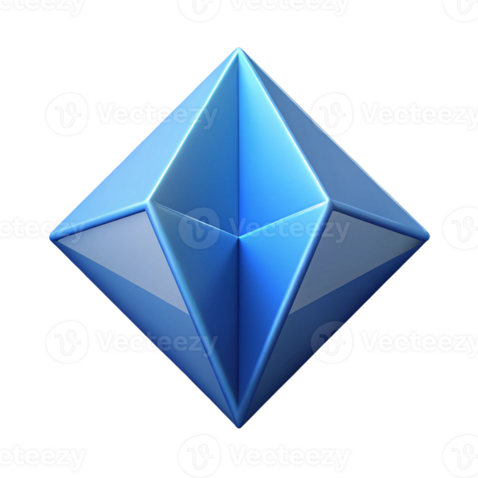radiant melancholic renaissance Isometric drawing of an octahedron. Symmetrical, minimal, flat color with Scalable Design. expertly shot png