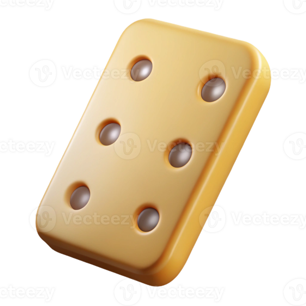 vibrant organic Upright, rectangular domino with three dots. Symmetrical, crisp edges, with Scalable Design. authentic png