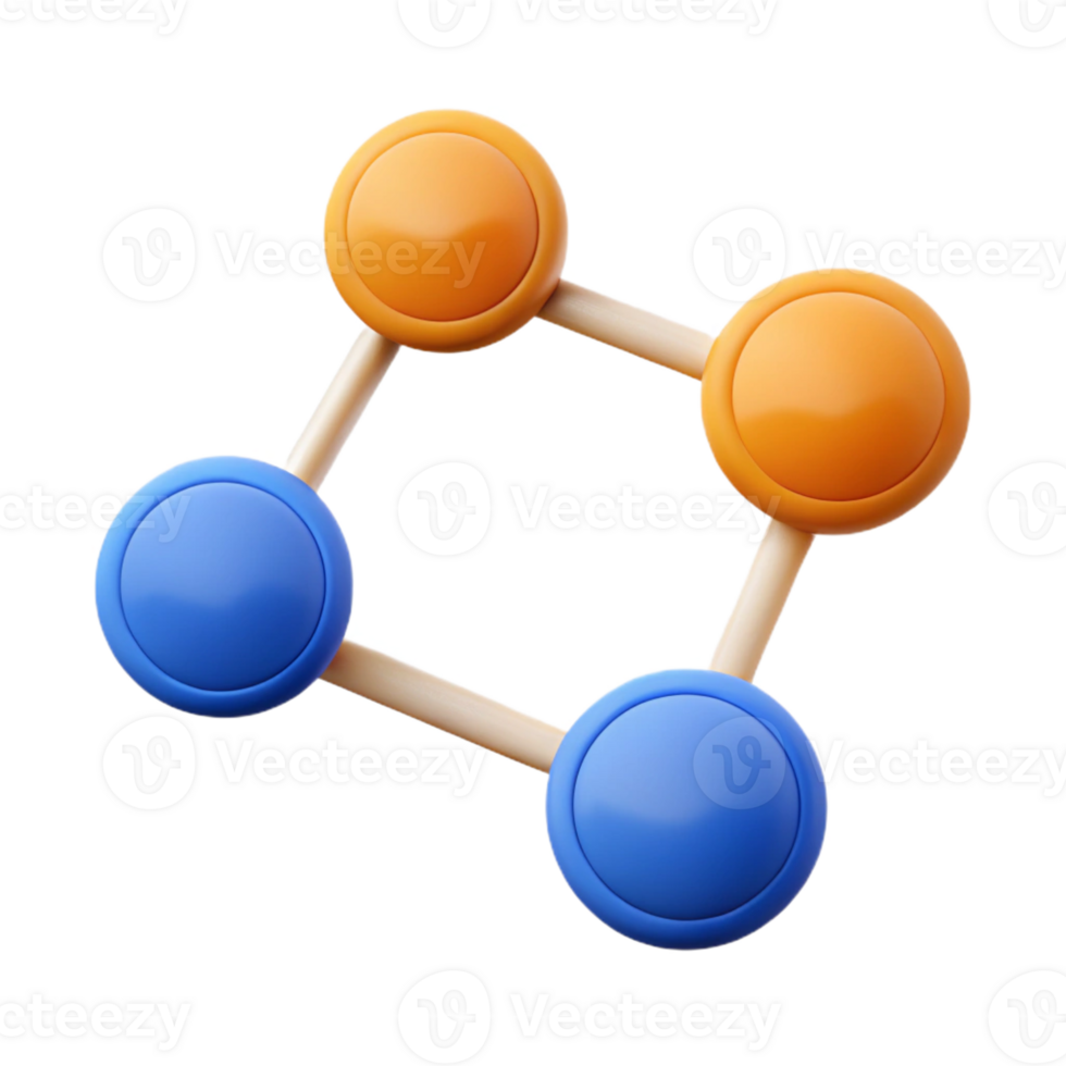 melancholic vibrant A group of three connected circles representing network. Flat color, clean lines, minimal with Scalable Design. museum quality png