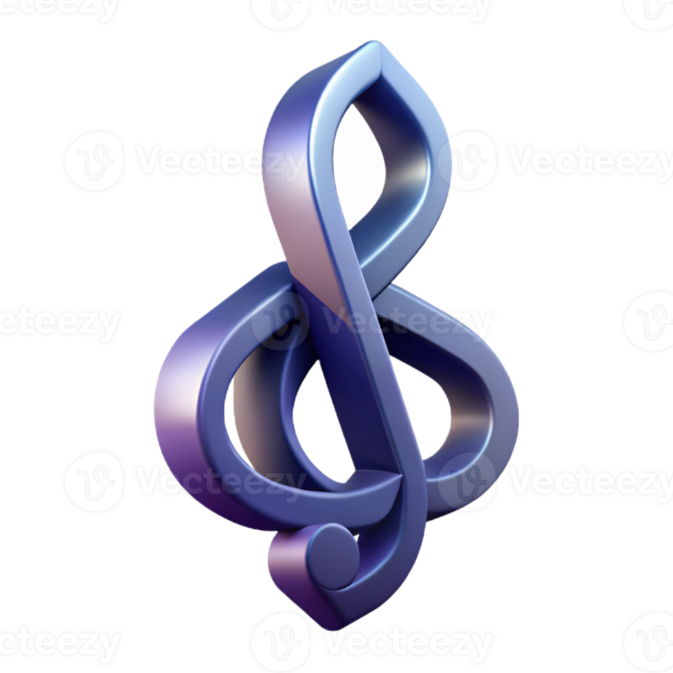 iconic modern Geometric symbol of music. Treble clef with sharp angles. Crisp edges, with Scalable Design. expertly shot png