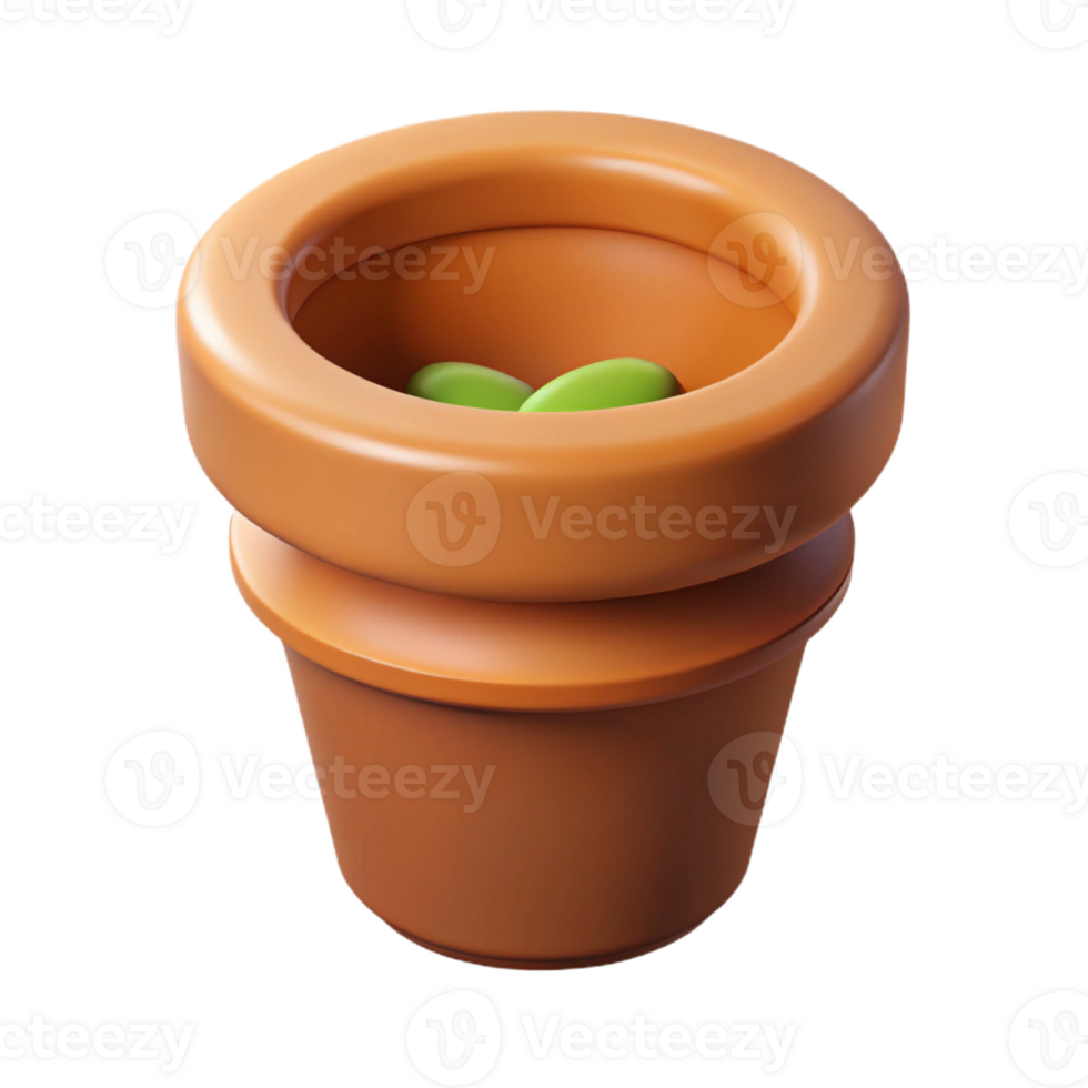 melancholic wonderful Scalable isometric flower pot with single-weight stroke and brown color with Scalable Design. ultra HD png