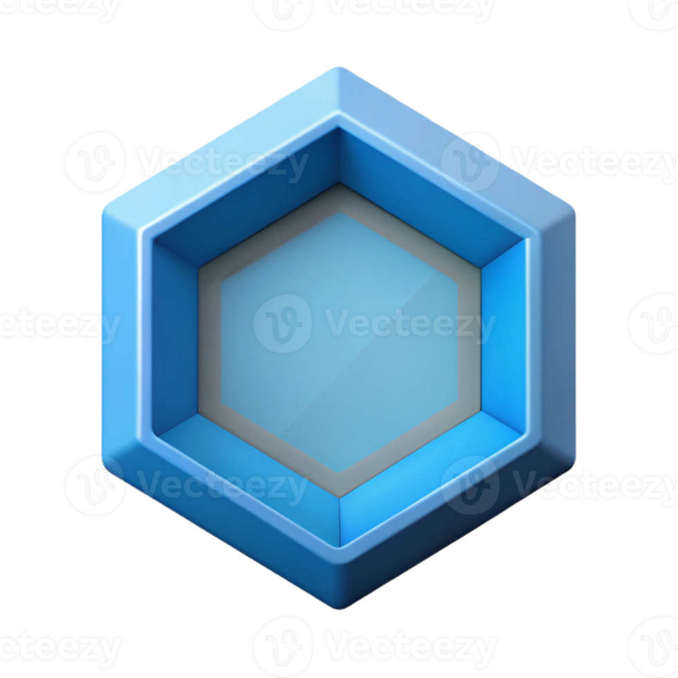 distinctive industrial Geometric hexagon shape. Crisp edges, flat color, single-weight stroke with Scalable Design. studio quality png