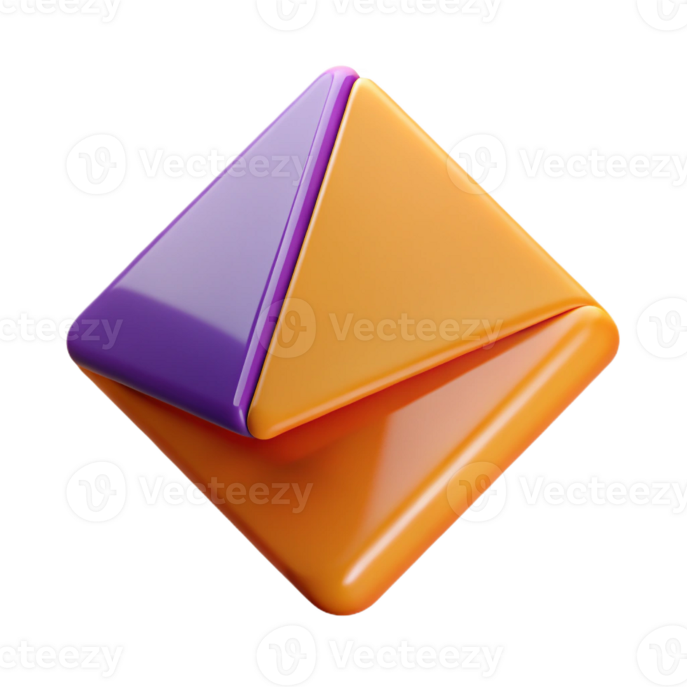 gorgeous surreal Geometric orange triangle overlapping a purple square. Crisp edges, flat color with Scalable Design. gallery standard png
