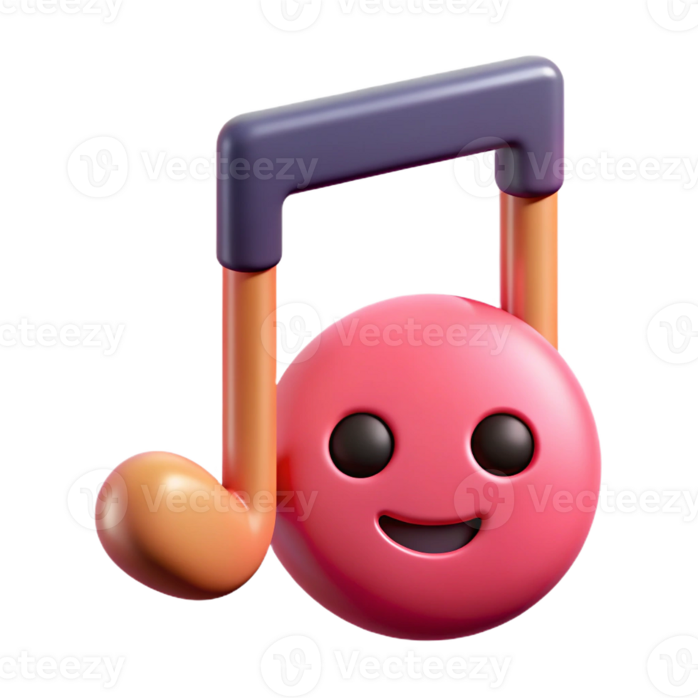 unforgettable victorian Musical note character with a smiling face. Single-weight stroke, minimal design, with Scalable Design. ultra HD png