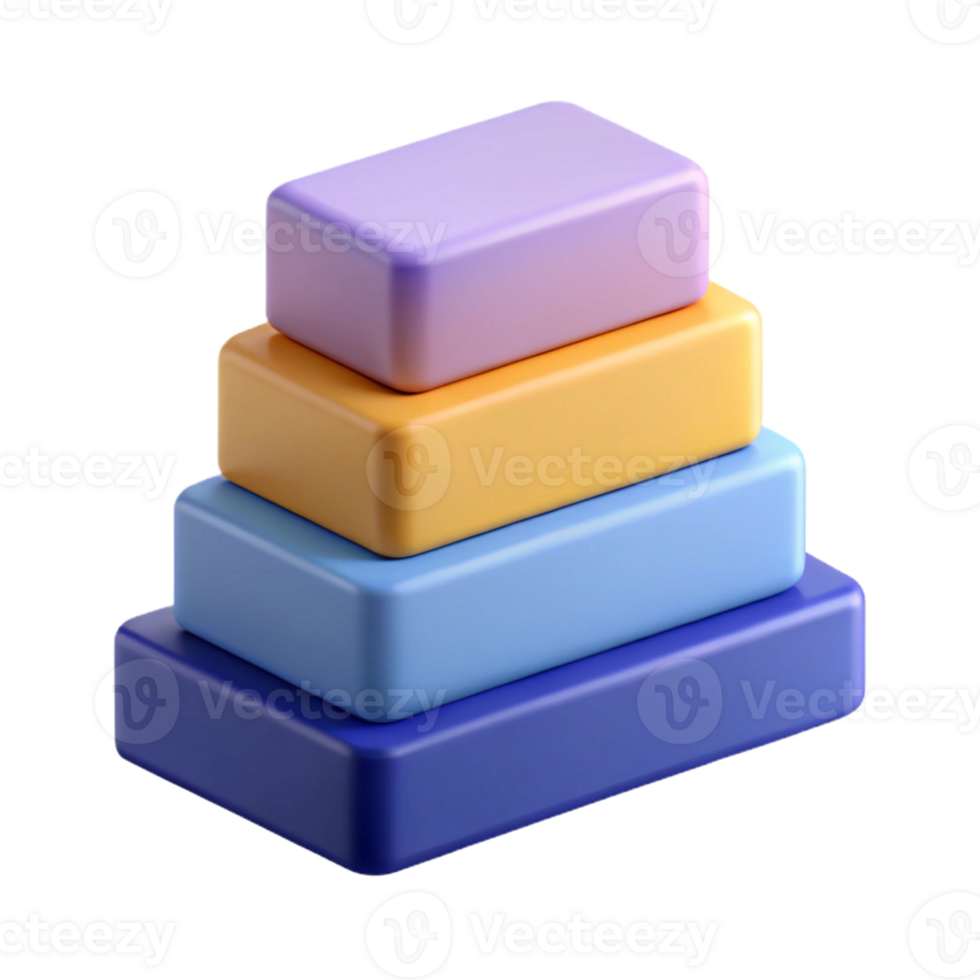 sumptuous iconic Three stacked horizontal bars representing progress. Flat color, with Scalable Design. png