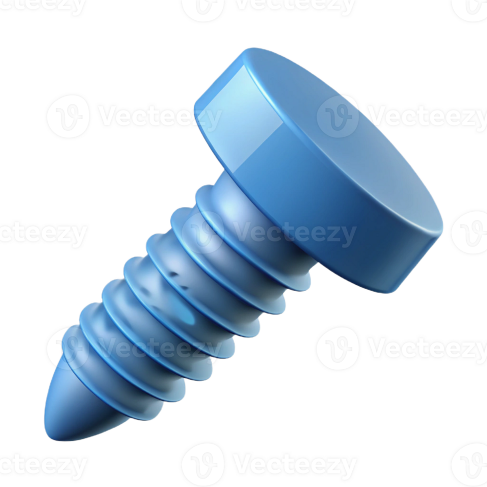 immaculate celebrated Flat color technical drawing of a screw. Minimal design, clean lines with Scalable Design. png