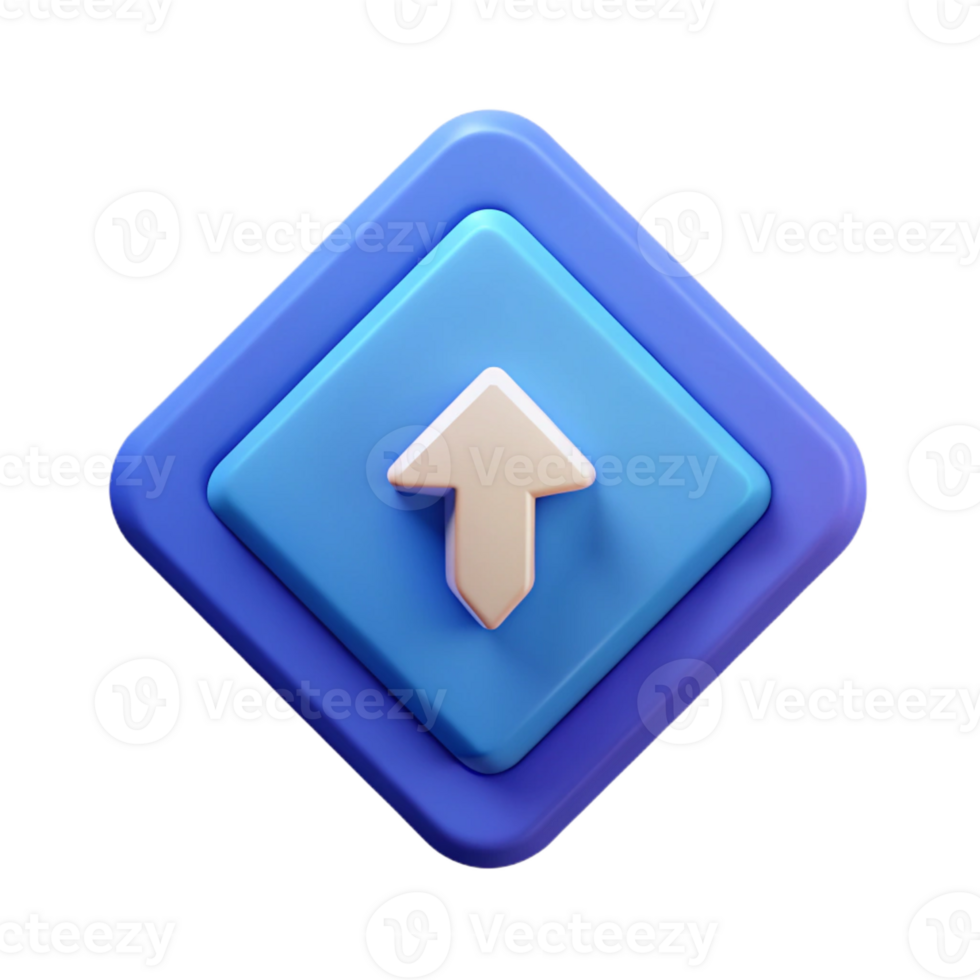 melancholic picturesque Diamond badge, simple arrow pointing up. Flat color, minimal, crisp edges with Scalable Design. 4K png