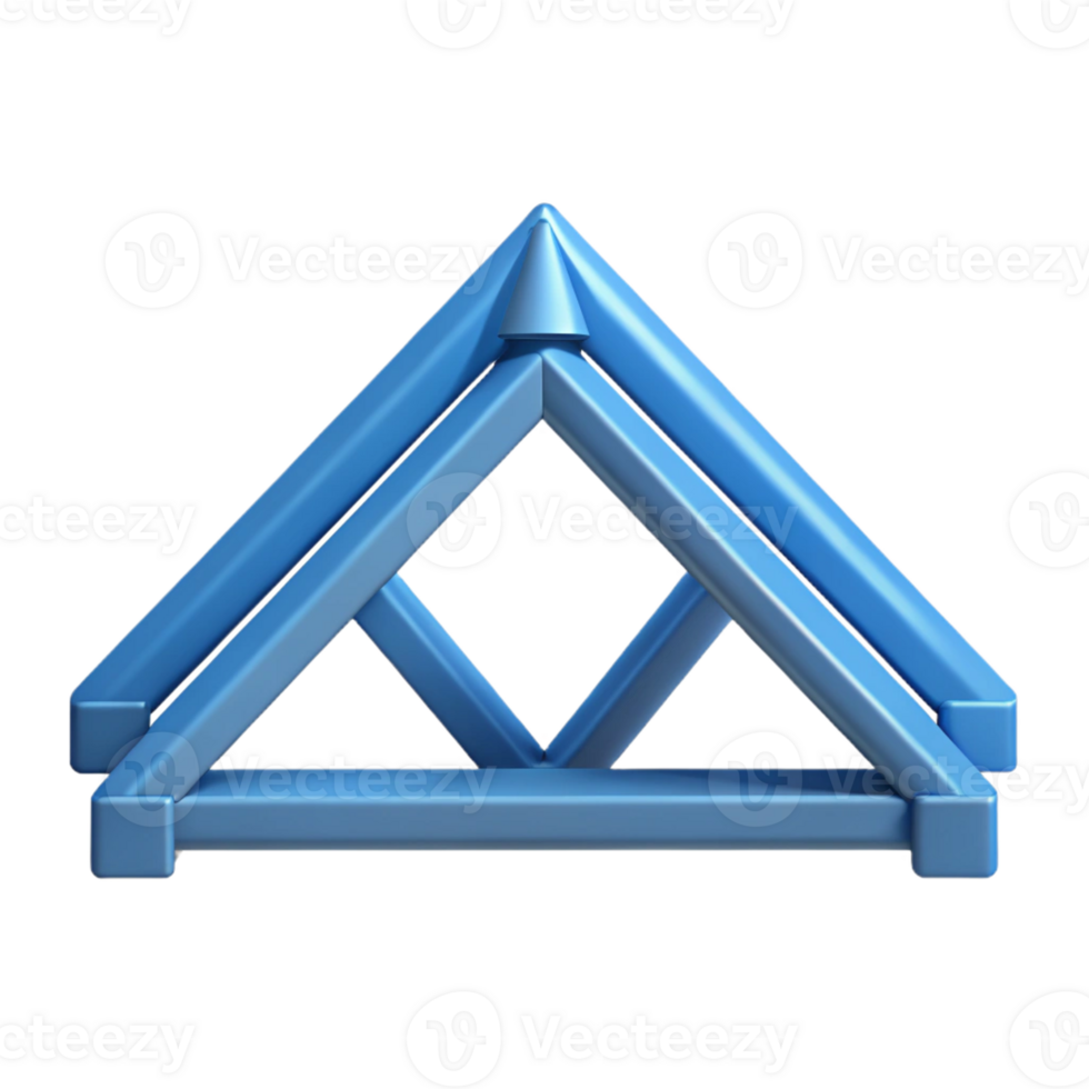hypnotic playful impressionist Flat color blueprint of a roof truss. Geometric, minimal with Scalable Design. crisp png