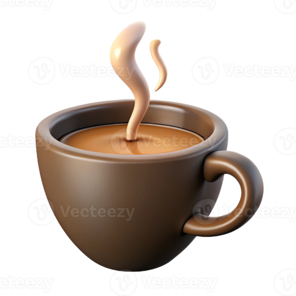 striking intense minimalist Coffee cup with steam. Minimal, single-weight stroke, with Scalable Design. perfect clarity png