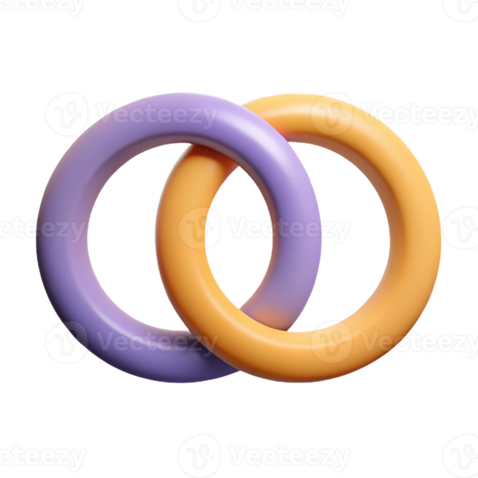 remarkable contemporary Minimalist symbol of balance. Two interlocking circles. Flat color. Clean lines. Symmetrical with Scalable Design. detailed png