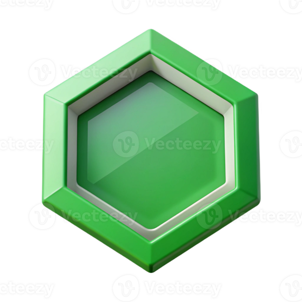 mysterious spectacular A geometric green hexagon with a white outline. Crisp edges, minimal design with Scalable Design. high quality png