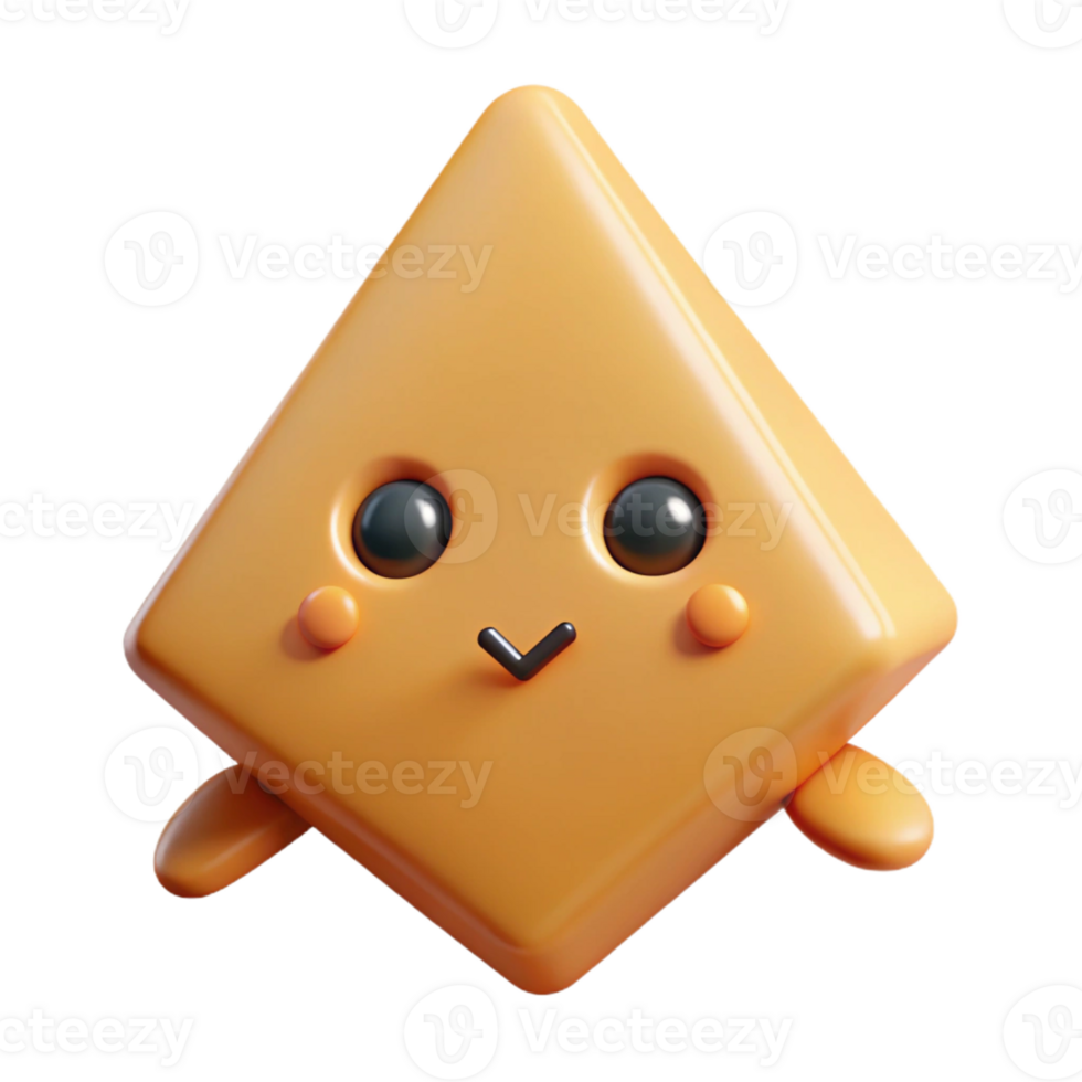 gorgeous joyful art deco Downward-pointing triangle character with a simple face. Minimal design, single-weight stroke with Scalable Design. museum quality png